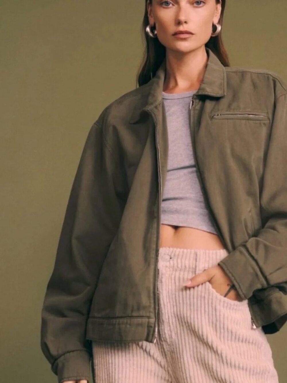 Reformation Cruz Jacket Sage Green Oversized S SOLD OUT